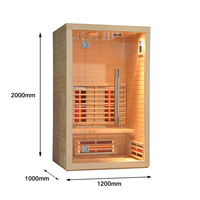 Sauna infrarouge moderne à spectre complet pour 2 personnes en bois massif de cèdre rouge en pruche avec vapeur sèche Accessoire pour panneau de commande de spa à domicile