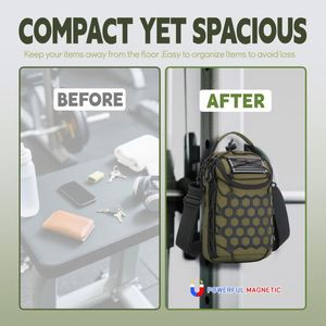 Bolsa de Gimnasio Magnética, Bolsa para Botella de Agua Magnética para Hombre y Mujer con Bolsillos para Teléfono, Bolsa Deportiva y de Viaje Negra para Botella - Product Image 4