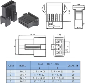 デュポンJST SMオス/メスプラグハウジング2.54mmピッチ2-5ピンSN-2圧着工具付き電子配線用ハーネス用途 - Product Image 4