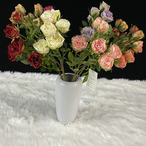 Dorota <b>Artificial</b> Rose Bouquet 6 <b>Heads</b> Multicolor Indoor Decorative <b>Flowers</b> Handmade <b>Flower</b> Arrangement - Product Image 3