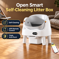 Bac à litière pour chat entièrement automatique, grande capacité, ouvert, intelligent, nettoyage sans effort, contrôle des odeurs, toilette électrique pour chat