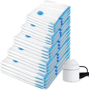 Vacuum Compression Storage Bags Electric Air Pump Reusable Space Saving Plastic PA PE Clothes <b>Pillows</b> Duvets Environmentally - Product Image 1