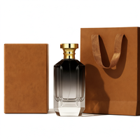 Flacon de parfum en verre transparent, conteneur de parfum vide irrégulier avec couvercle doré, emballage personnalisé avec logo, 30 ml, 50 ml, 100 ml