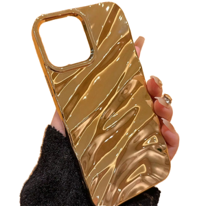 Étuis de téléphone portable en TPU antichoc de style vague pliée 3D pour 11/12 <span class=keywords><strong>Pro</strong></span>/13 <span class=keywords><strong>Pro</strong></span> Max/14 <span class=keywords><strong>Pro</strong></span>, coque arrière souple en gel brillant - Product Image 1
