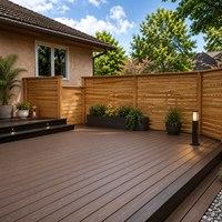 Kit complet de terrasse composite décorative extérieure, embossage 3D, bois-plastique, imperméable, antidérapant, grain de bois, design moderne, jardin