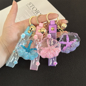 <span class=keywords><strong>Netflix</strong></span> dibujos animados <span class=keywords><strong>chica</strong></span> corazón flor de cerezo estrella de mar en aceite leche té taza botella flotante llavero estudiante mochila colgante - Product Image 2