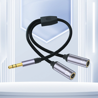 Câble adaptateur audio Nulon Y 2-en-1, 3,5 mm mâle vers double femelle, auxiliaire pour ordinateur portable, écouteurs, microphone, personnalisé 1/2 type C
