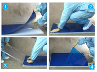 Tapis adhésif bleu 4C 0,04 mm 26 x 45 pouces pour laboratoire, atelier, hôpital