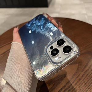 Coque de téléphone antichoc intégrale à paillettes estampillées à chaud motif queue de renard, à grands trous, compatible avec iPhone 16 Pro Max - Product Image 1