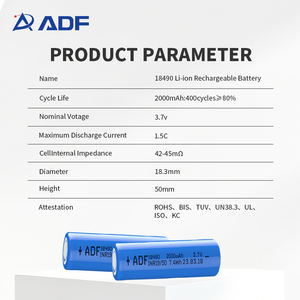 Литий-ионные цилиндрические аккумуляторные элементы NCM <span class=keywords><strong>18490</strong></span> 18500 ёмкостью 2000 мАч, 3,7 В - Product Image 3