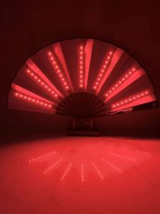 2023 New Coming Led Hand Fan Folding <b>Light</b> up Bamboo Decorative Rave <b>Flash</b> Fan Paper Fans for Party - Product Image 5