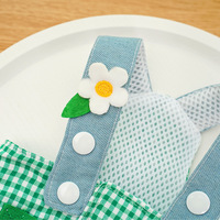 Adorable ensemble vêtements pour animaux à carreaux Gingham : Harnais, casquette de soleil, laisse, maille ventilée, protection solaire, peluche douce, accessoires pour chats et petits chiens