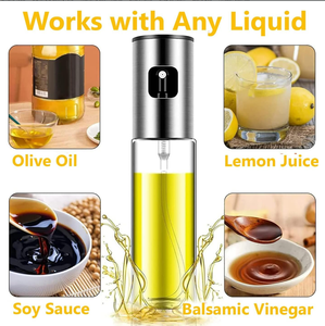 Botella pulverizadora de aceite de <span class=keywords><strong>oliva</strong></span> de vidrio de lujo de 100ML para cocinar ensalada barbacoa hornear asar - Product Image 6