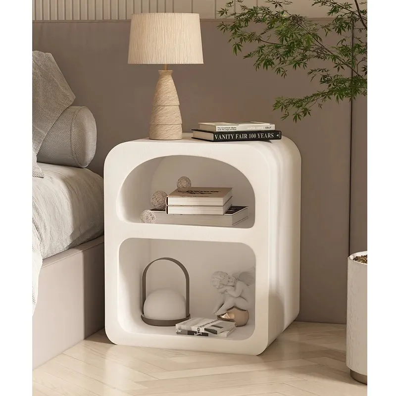 Modern nordic black or white bedside table minimalist style mdf wood nightstand cabinet for bedroom