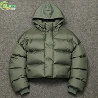 Veste d'hiver matelassée légère et décontractée sur mesure pour hommes, coupe ample et oversize avec capuche, en duvet, vente en gros