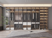 Meubles de rangement de dressing de luxe complets pour hôtel, modulaires et personnalisés, en MDF, en bois, design moderne, armoire, placards
