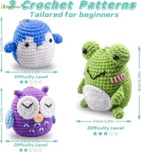 Kit de <span class=keywords><strong>crochet</strong></span> Amigurumi personnalisé pour enfants et adultes, débutants, <span class=keywords><strong>facile</strong></span> à apprendre, motifs d'<span class=keywords><strong>animaux</strong></span>, fils, <span class=keywords><strong>crochet</strong></span>, bricolage, art, artisanat, tricot - Product Image 2