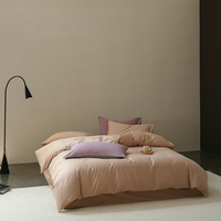Ensemble de literie hôtelière 4 pièces en coton 100% de qualité supérieure, couleur unie, 200 fils/cm², toutes saisons, écologique, pour usage domestique