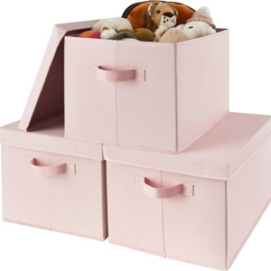 Panier à linge en lin écologique personnalisé avec couvercle, grand panier à linge pliable avec poignées en tissu, pliable, pour vêtements sales, cadeaux de bienvenue - Product Image 1