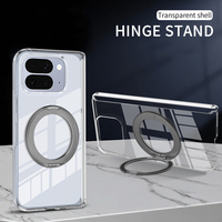 Coque de téléphone transparente transparente pour Google Pixel 10Pro coque de téléphone magnétique pliable avec béquille à anneau rotatif