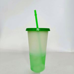 Gobelets en plastique 12 oz à changement de couleur avec couvercles et pailles, réutilisables et anti-fuite, pour café glacé, smoothies et fêtes d'enfants - Product Image 4