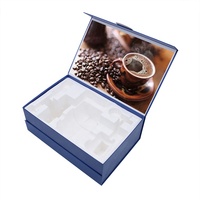 Boîte-cadeau de luxe pour coffret cadeau de café, avec fermeture magnétique, logo personnalisé imprimé, carton rigide, doublure en pulpe écologique