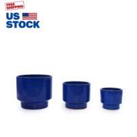 Livraison Gratuite Stock US Livraison en 3 Jours Pot en Céramique Moderne Bleu Glacé Respirant 3 Pièces pour Plantes Grasses et Fleurs Style Américain Jardin et Maison