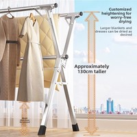 Porte-vêtements pliant en acier inoxydable en forme de X, rétractable, pour balcon et extérieur