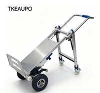 Chariot électrique pliable pour monter les escaliers, équipé d'un support de propulsion pour surfaces planes et d'un système de freinage