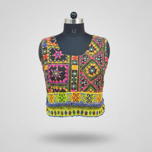KAMARVY Ethnic Indian Traditional Bohemian Gypsy <b>Short</b> Bomber <b>Jacket</b> for Women Winter Vintage Embroidered Geometric Pattern - Product Image 2
