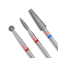 Nouvelles fraises à ongles professionnelles pour manucure : fraises à cuticules en diamant flamme, fraises à ongles en diamant naturel rondes, fraises coniques et pointues pour ongles