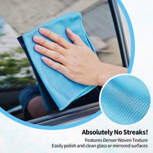 Panni in <span class=keywords><strong>microfibra</strong></span> da 16 pollici <span class=keywords><strong>per</strong></span> la pulizia del vetro, senza pelucchi, riutilizzabili <span class=keywords><strong>per</strong></span> finestre, vetri, specchi, schermi - Senza aloni - Product Image 5