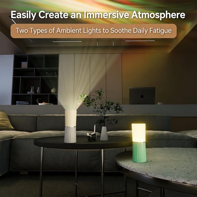Creative LED Northern Water Ripple Projection Lamp 180 Degree Flip Switch Shadow Wireless Portable Home Outdoor Camping Night