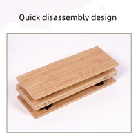 Pique-nique en plein air Barbecue bambou planche de bois de table panneau de fibres de densité moyenne petite Table de Camping pliante Portable pieds en métal