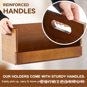 Étagère de rangement transfrontalière en bois pour CD/DVD, présentoir empilable pour cassettes avec poignée, support de rangement pour boîtes de films - Product Image 2