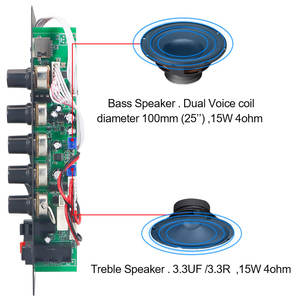 VIRE <span class=keywords><strong>7.4V</strong></span> 리튬 이온 배터리 휴대용 오디오 패널 2.0CH 스테레오 12V 듀얼 채널 블루투스 앰프 자동차 및 야외 노래방 - Product Image 5