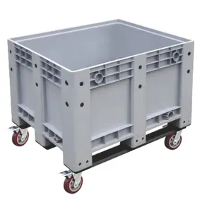 Recommended Easy Stacking Refrigerated Corrosion Resistant Solid Heavy Duty Plastic Pallets Bulk Containers Logistics Boxes