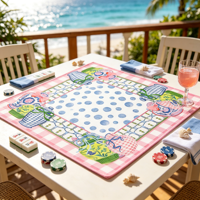 Nouveau 2026, Personnalisé en usine, Nappe de table en fibre rose américain motif Vase, pour jeux de société et cartes pour adultes