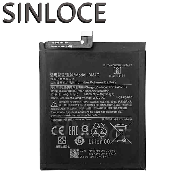 SINLOCE Wholesale High Quality Production Mobile Cell Phone Battery Factory for Redmi K30PRO/Poco F2 PRO/BM4Q
