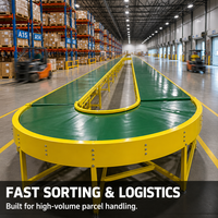 Lignes de convoyeurs à bande courbée pouvant être utilisées pour le transport de marchandises Convoyeur à bande courbée