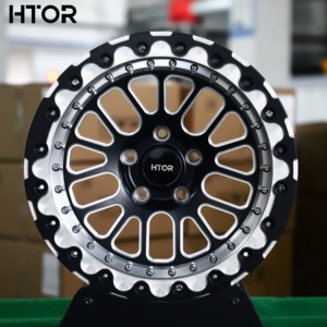 Jantes en aluminium forgé HTOR 18x10 19x11 5x112 pour course sur circuit, avec système Beadlock, finition noire usinée, pour <span class=keywords><strong>Audi</strong></span> RS3 RS4 RS5 S4 S5 TTRS - Product Image 1