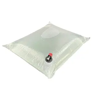 Double layers hot bag transparent 10L clear spigot for gel liquid detergent packaging pouch with screw cap