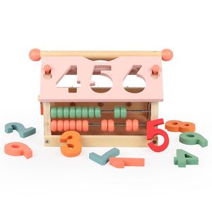 Divertente numero Puzzle geometria digitale casa in legno giocattolo abbinamento colore forma giocattolo smistamento giocattolo casa della saggezza - Product Image 6