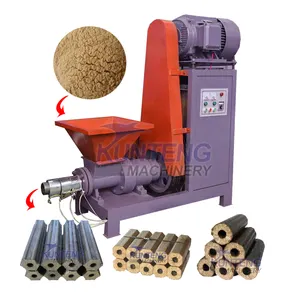 Cheap wood/rice husk cow dung biomass briquette rod bar stick screw press machine barbecue bbq charcoal making full line