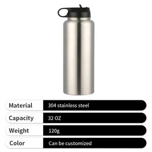 กระติกน้ำสแตนเลสแบบพกพาขนาดใหญ่ เก็บความร้อน-เย็น สำหรับกีฬากลางแจ้ง - Product Image 3