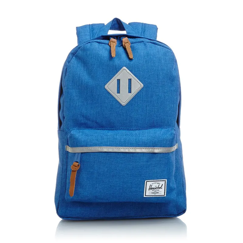 Simple Fashion blue College Daily Back Pack Nylon Teenage School Bag Backpack With Custom Logo