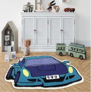 Tapis de voiture <span class=keywords><strong>pour</strong></span> enfants de sécurité certifié antidérapant en peluche en forme de véhicule tapis de bain salle de jeux chambre tapis de sol enfant en bas âge chambre décor idée <span class=keywords><strong>cadeau</strong></span> - Product Image 1