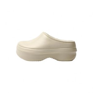 Sabots d'hiver doublés polaire pour hommes, mules pour femmes, pantoufles à plateforme, chaussures décontractées d'intérieur à bout ouvert, sandales en peluche - Product Image 3