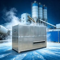 Machine à glaçons industrielle en forme de cube, réfrigérant R404A, équipement à glaçons de qualité alimentaire pour les produits de la mer, la pêche et la restauration
