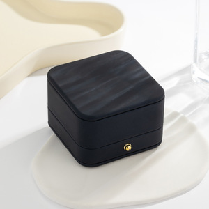 My Muyu Jewelry <b>Box</b> Square 7x7x4.5cm PU <b>Material</b> Solid Color High-End <b>Storage</b> For Necklaces Brooches Earrings Bracelets - Product Image 4